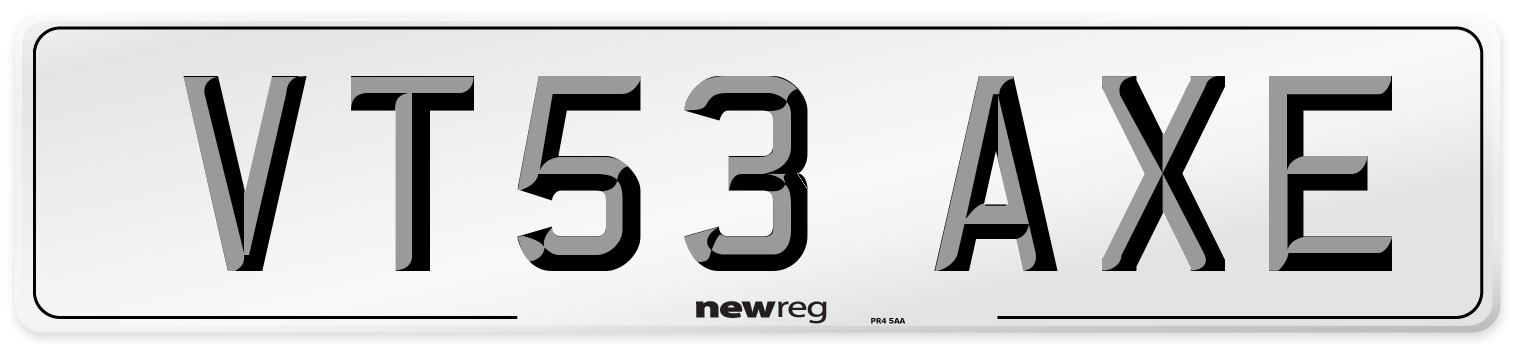 VT53 AXE Number Plate from New Reg